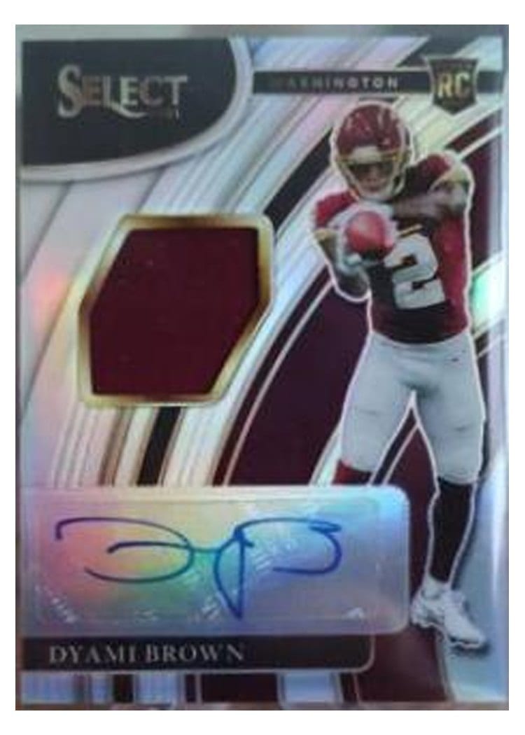 2021 Panini Select Rookie Signature Memorabilia Dyami Brown #RSM-DBR card