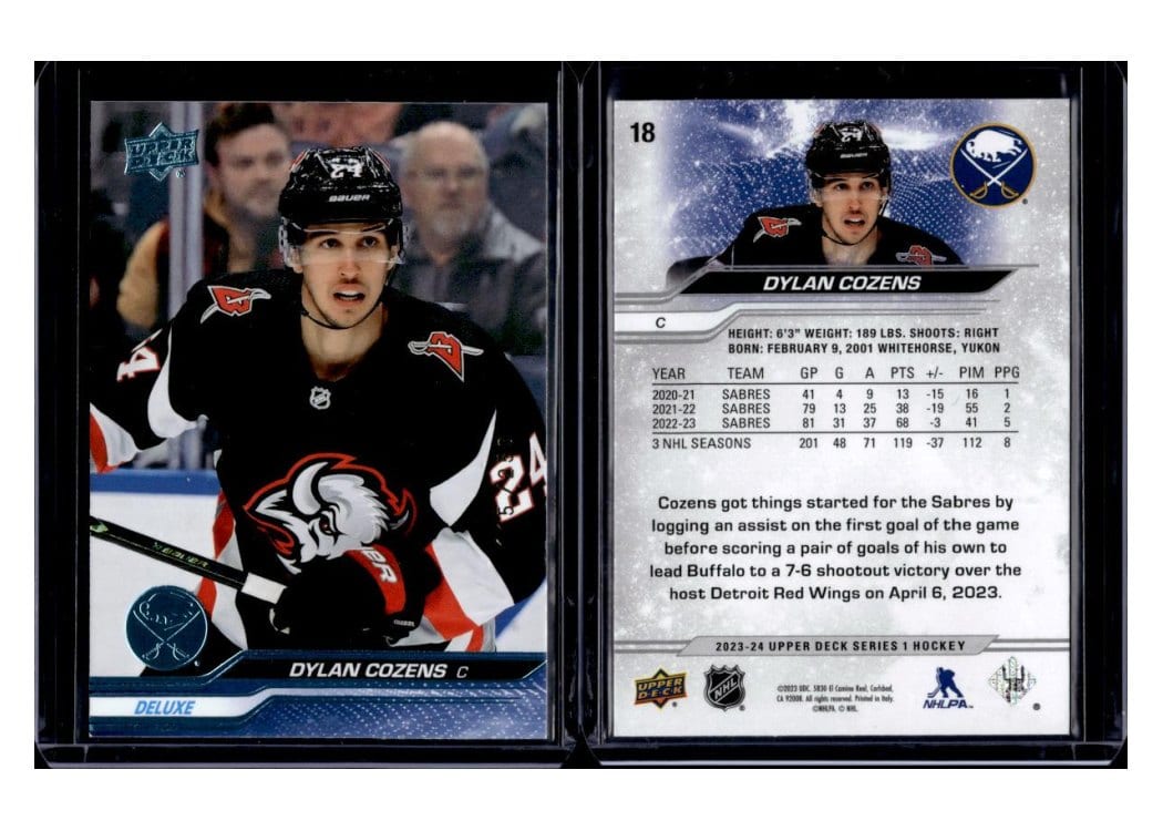 2023-24 Upper Deck Base Set Dylan Cozens #18 card