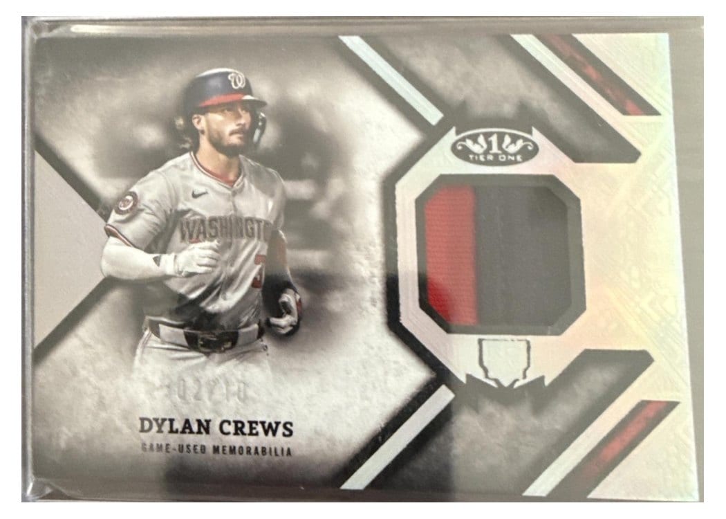 2025 Topps Tier One Rookie Relics Dylan Crews #RR-DC card