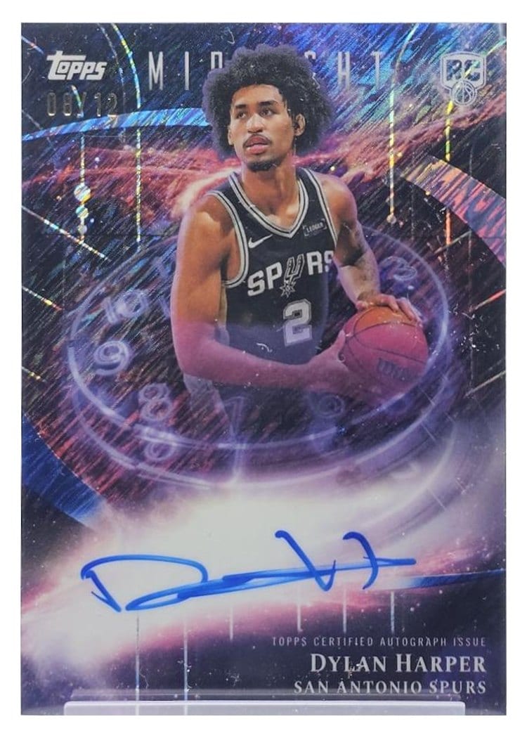 2025-26 Topps Midnight Stroke of Midnight Autographs Rookies Dylan Harper #SMR-DH card