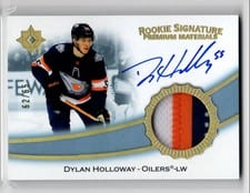 2022-23 Upper Deck Ultimate Collection Rookie Signature Premium Materials Dylan Holloway #RSP-DH card