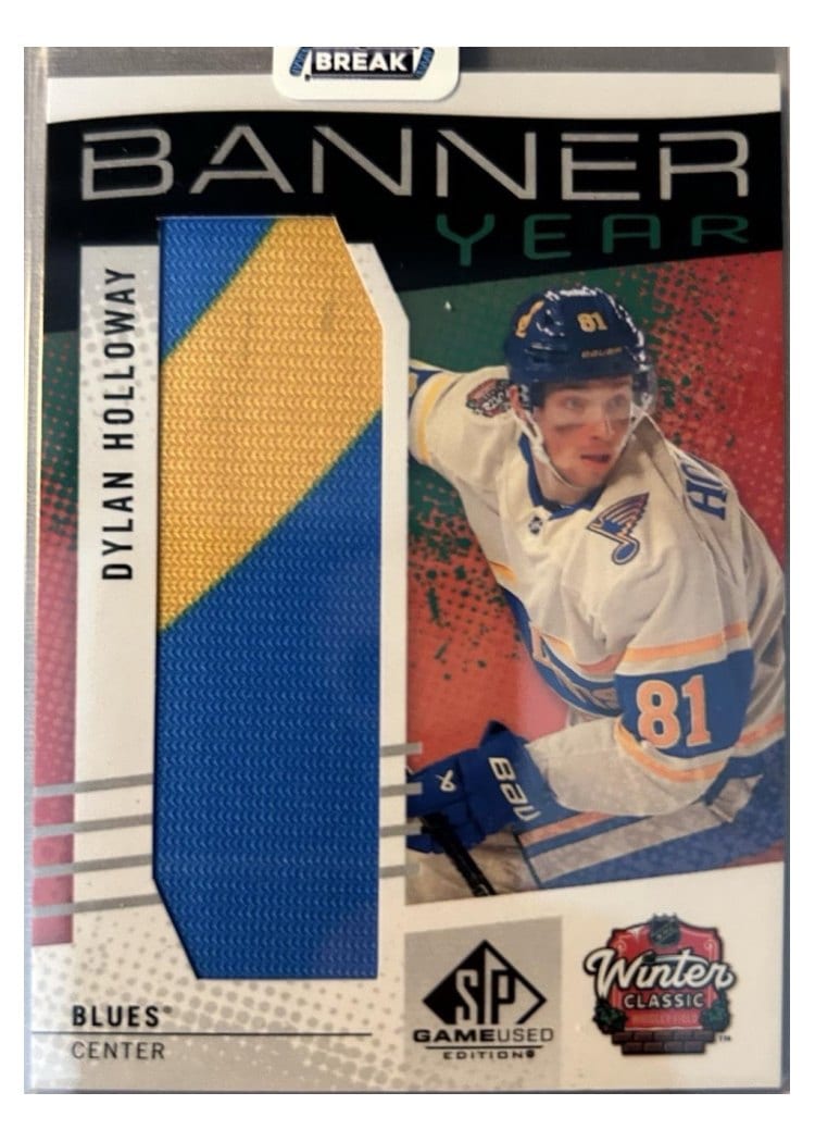 2025-26 SP Game Used 2025 Winter Classic Banner Year Relics Dylan Holloway #BYWC-DH card