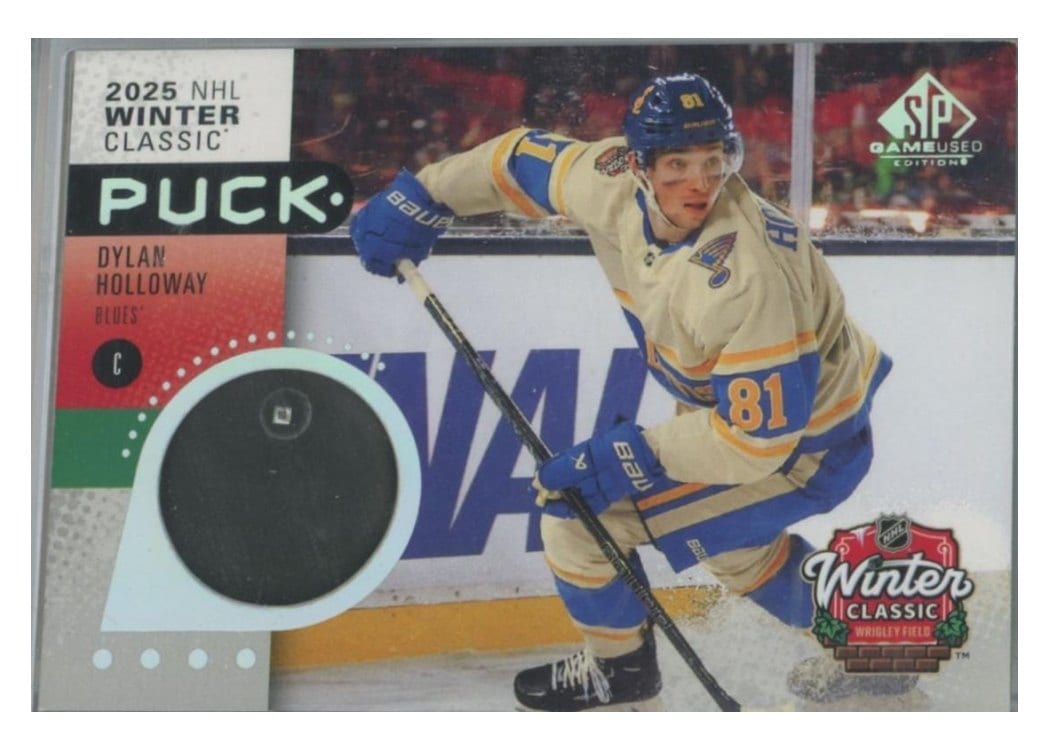 2025-26 SP Game Used 2025 Winter Classic Puck Relics Dylan Holloway #WCP-DH card