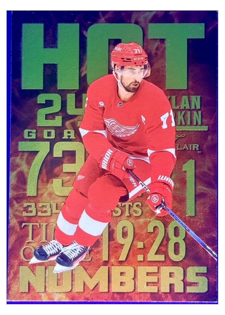 2025-26 Flair Hot Numbers Dylan Larkin #HN-6 card