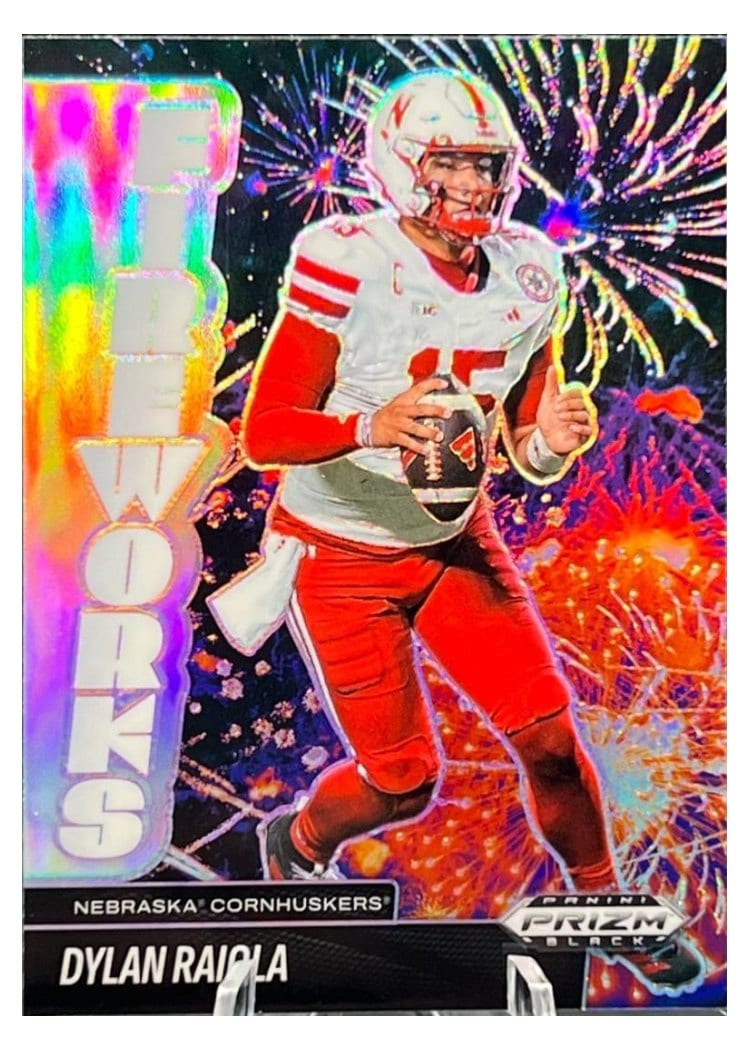 2025 Panini Prizm Black Fireworks Dylan Raiola #9 card