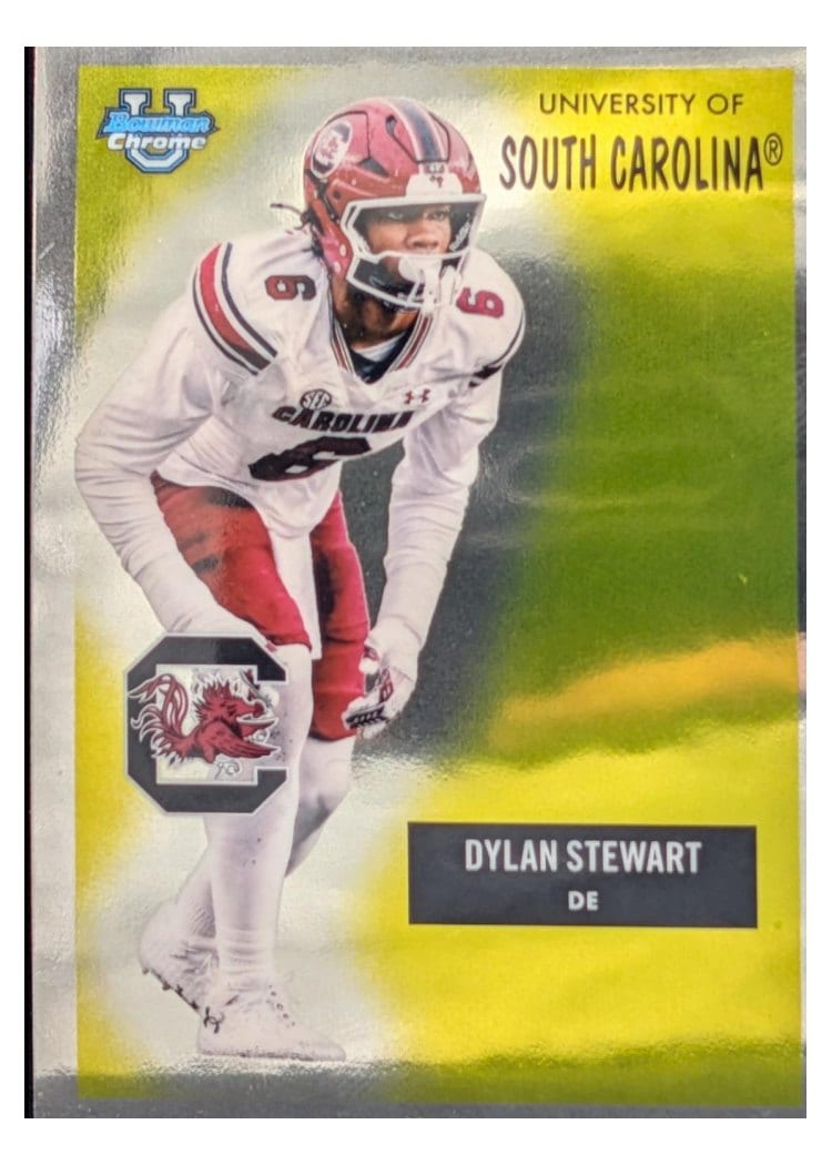2025 Bowman University Chrome 1955 Bowman Football Dylan Stewart #55AV-15 card
