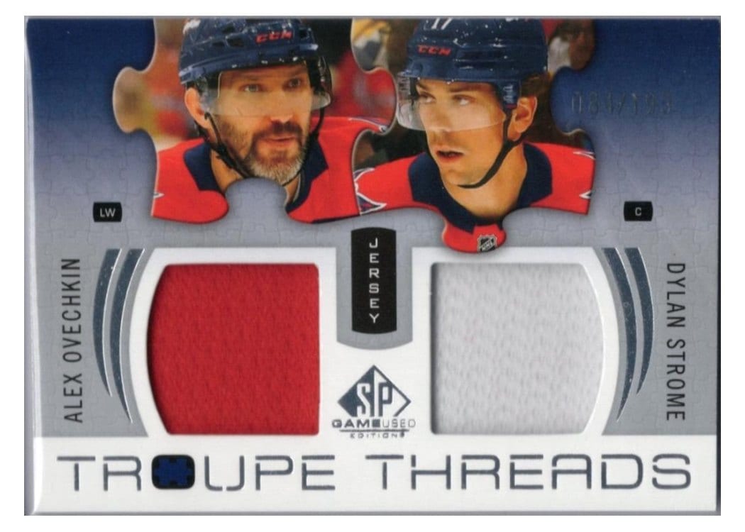 2025-26 SP Game Used Troupe Threads Dylan Strome/Alex Ovechkin #TT-SO card