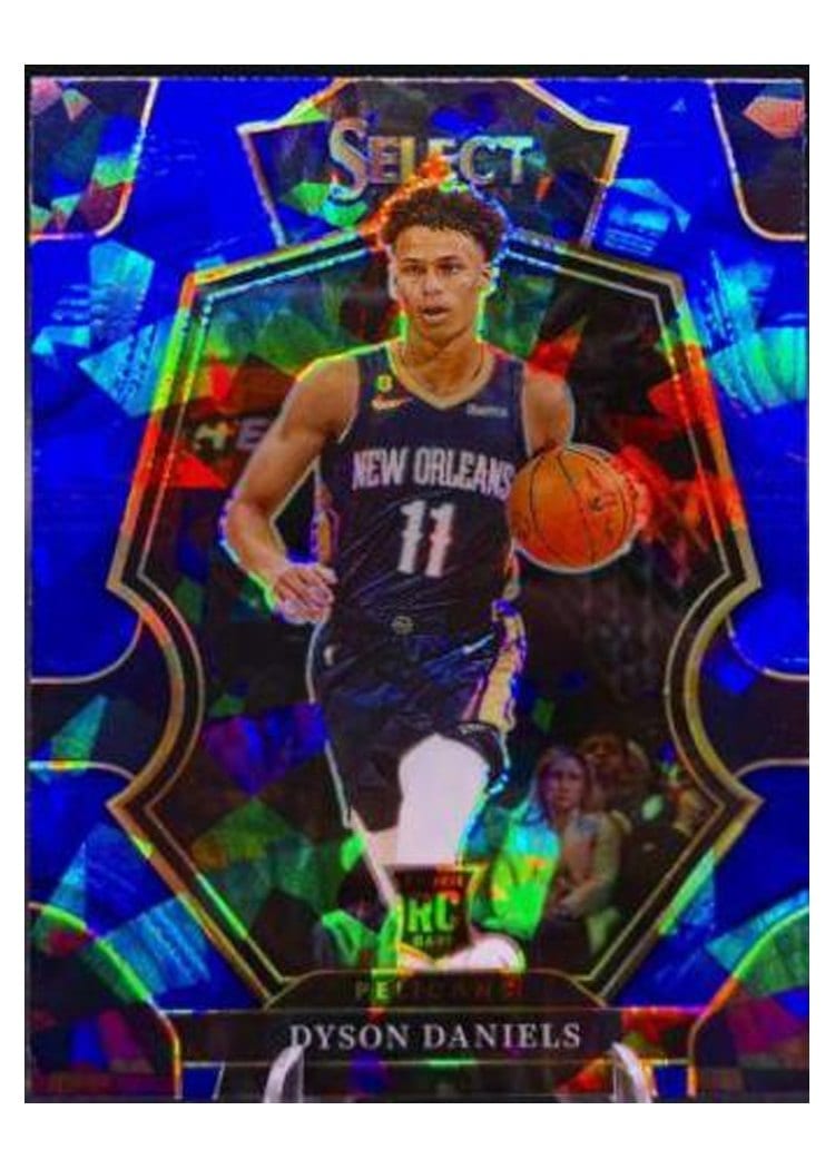 2022-23 Panini Select Base Set Dyson Daniels Blue Cracked Ice Prizm #172 card