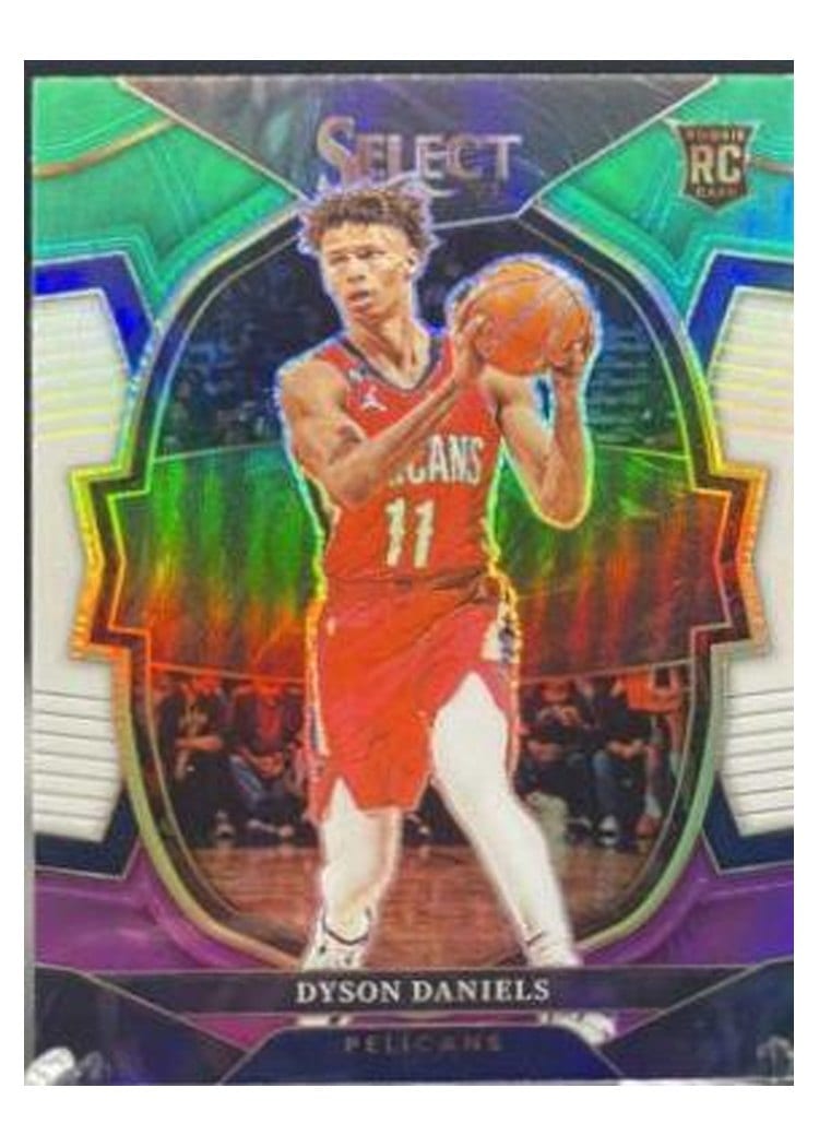 2022-23 Panini Select Base Set Dyson Daniels Green White Purple Prizm #67 card