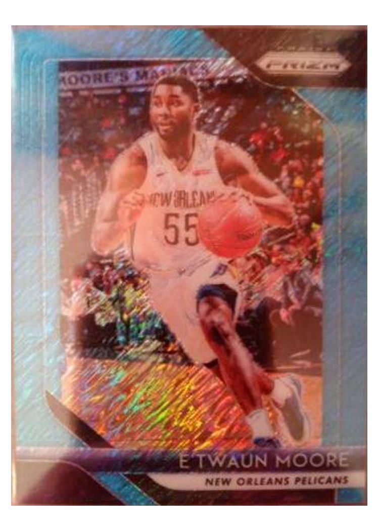 2018-19 Panini Prizm Base Set E'Twaun Moore Blue Shimmer Prizm #147