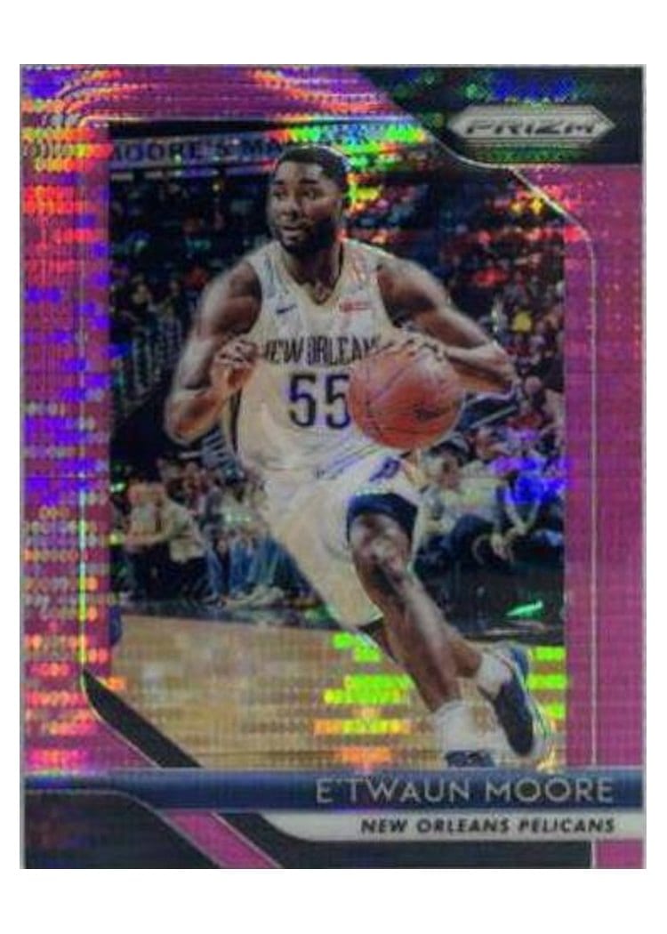 2018-19 Panini Prizm Base Set E'Twaun Moore Pink Pulsar Prizm #147 card