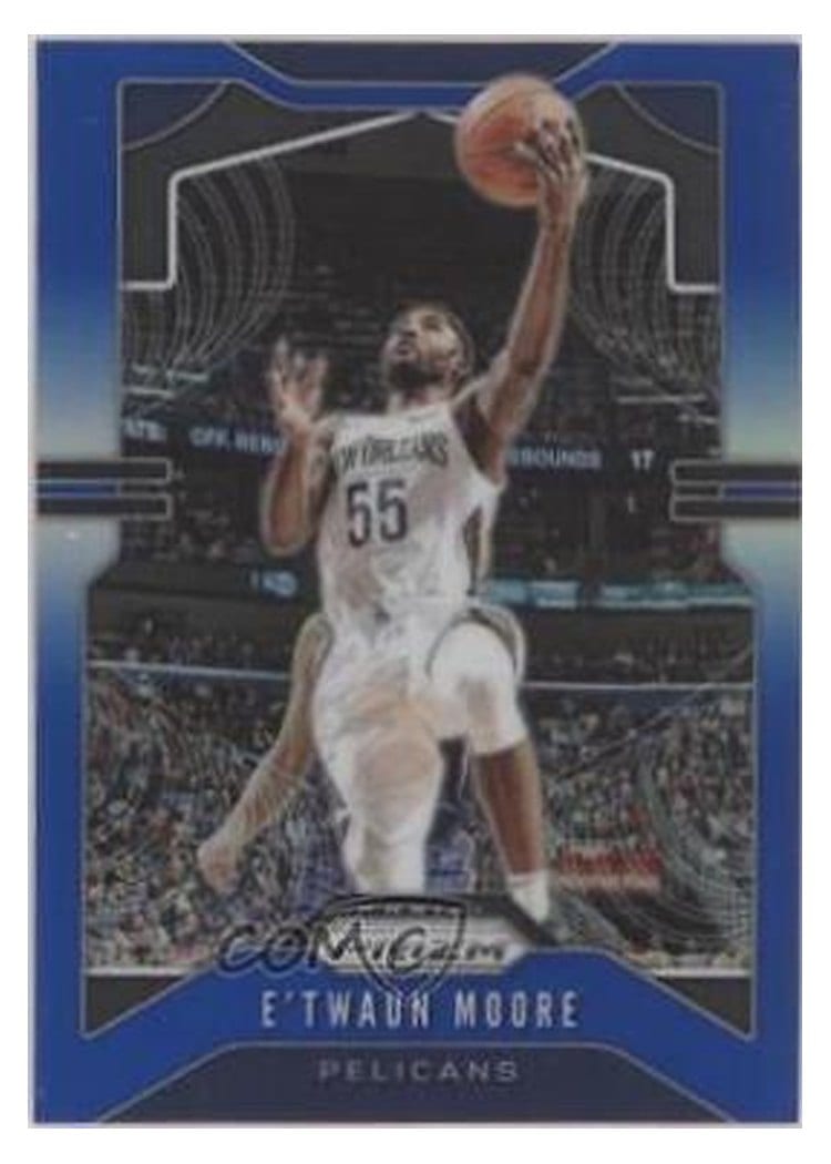 2019-20 Panini Prizm Base Set E'Twaun Moore Blue Prizm #174 card