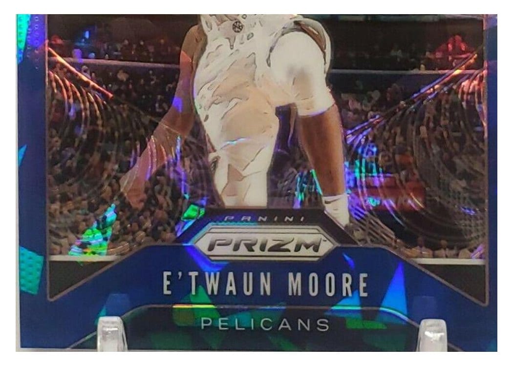2019-20 Panini Prizm Base Set E'Twaun Moore Blue Ice Prizm #174 card