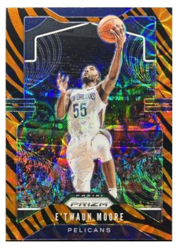 2019-20 Panini Prizm Base Set E'Twaun Moore Orange Prizm #174 card
