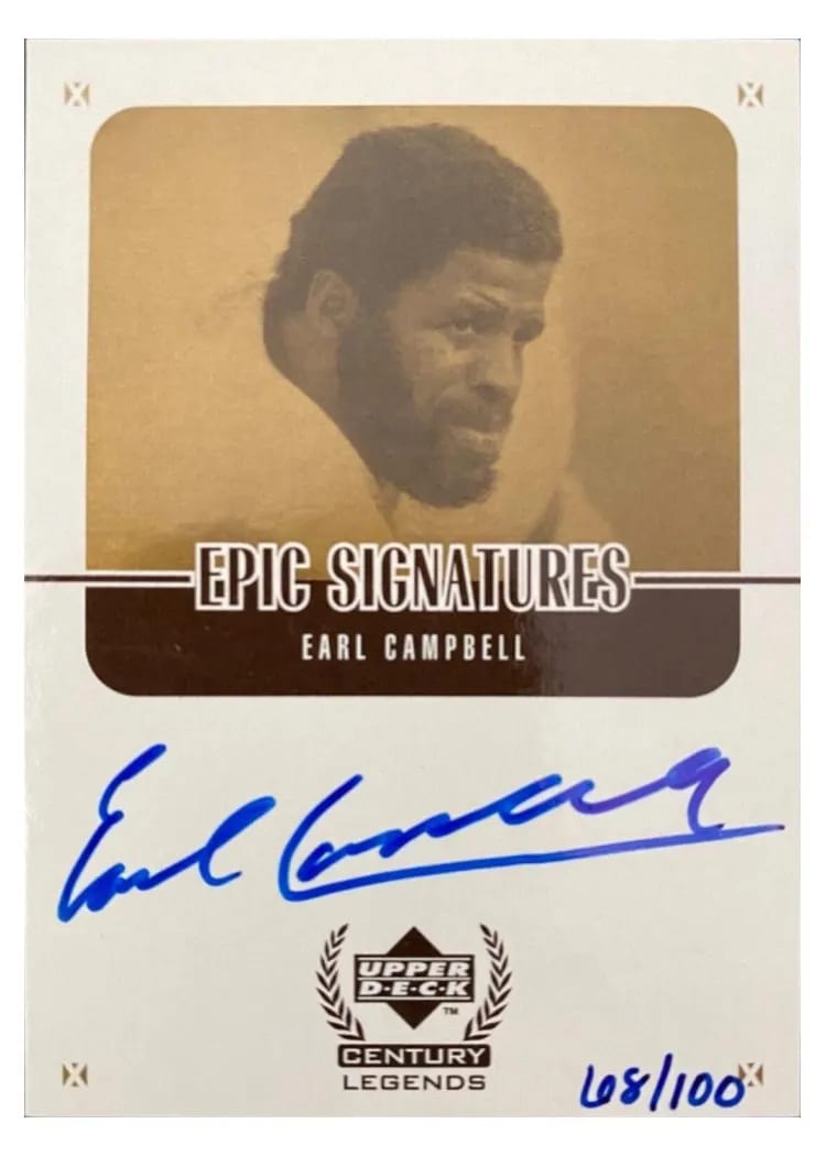 1999 Upper Deck Century Legends Epic Signatures Earl Campbell #ECC card