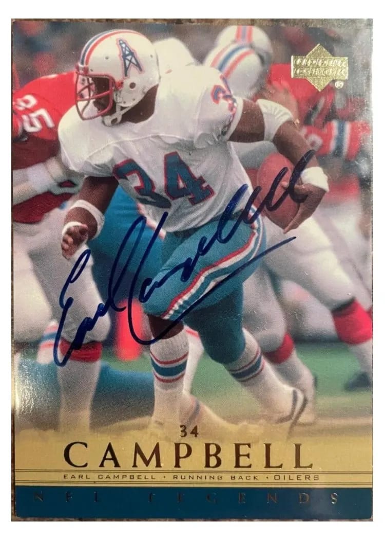 2000 Upper Deck Legends Autographs Earl Campbell card