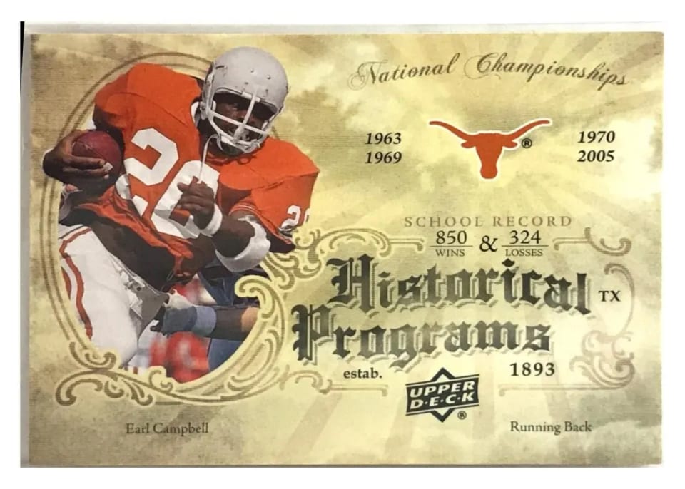 2011 Upper Deck Historical Programs Earl Campbell #HP-19 card
