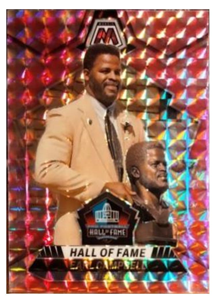 2024 Panini Mosaic Base Set Earl Campbell Camo Pink #298 card