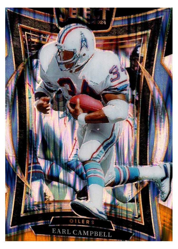 2024 Panini Select Base Set Earl Campbell Black Orange Prizm Shock #54 card