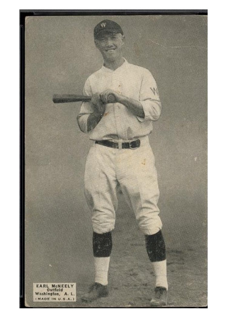 1925 Exhibits Earl McNeely card
