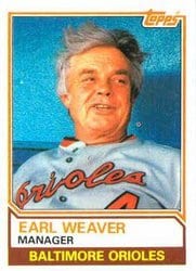 1983 Topps Base Set Earl Weaver #426 card