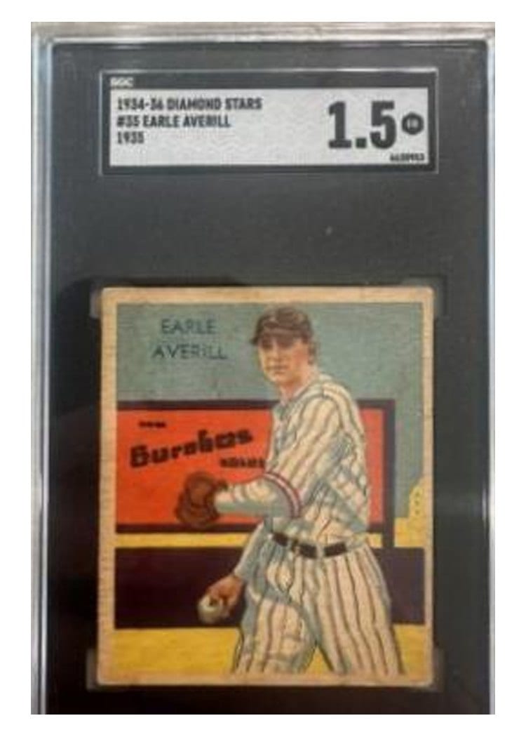 1936 Diamond Stars Earle Averill #35 card