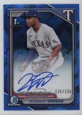 2024 Bowman Chrome Sapphire Edition Chrome Sapphire Prospect Autographs Echedry Vargas #CSPA-EV card