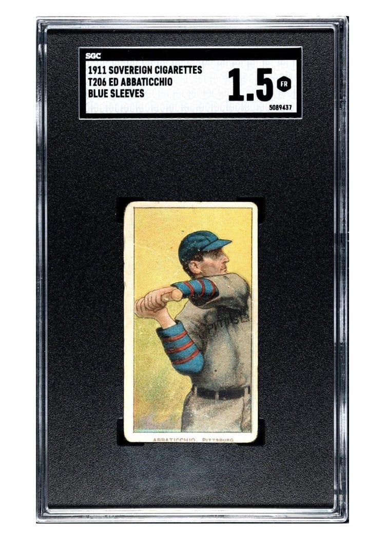1909 T206 Sovereign 460 Ed Abbaticchio Blue Sleeves card