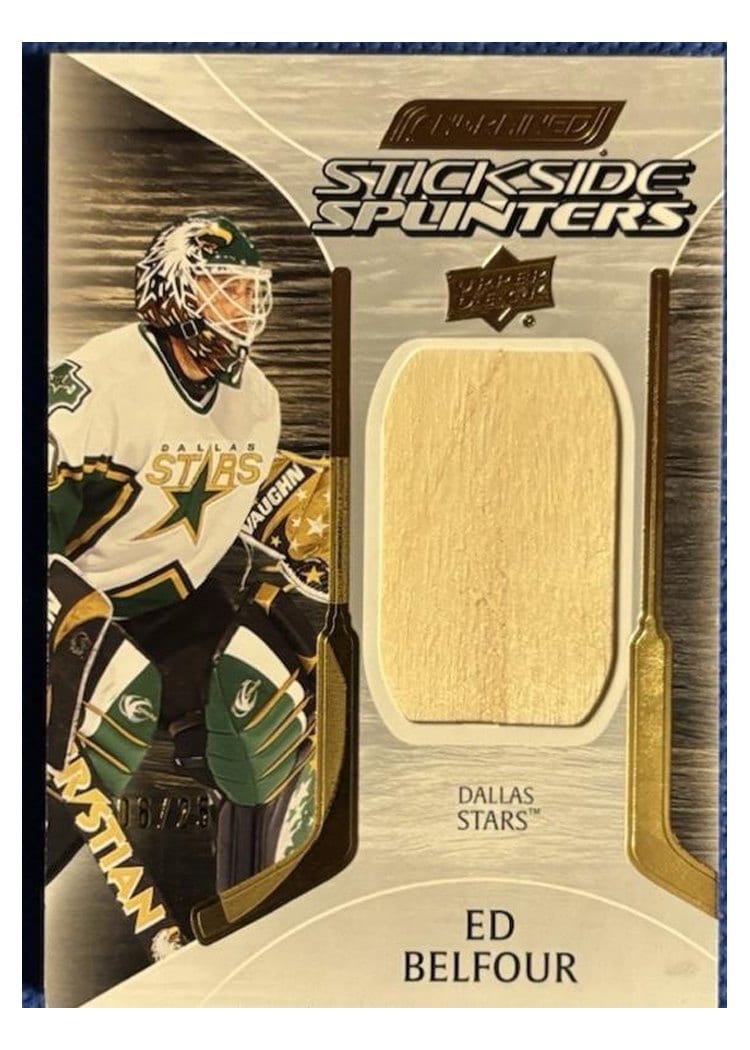 2024-25 Upper Deck Engrained Icons Stickside Splinters Ed Belfour #SS-EB card