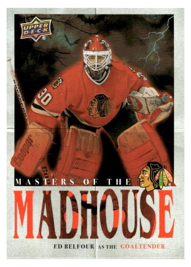 2025-26 Upper Deck Chicago Blackhawks Centennial Masters of the Madhouse Box Ed Belfour #MM-1 card