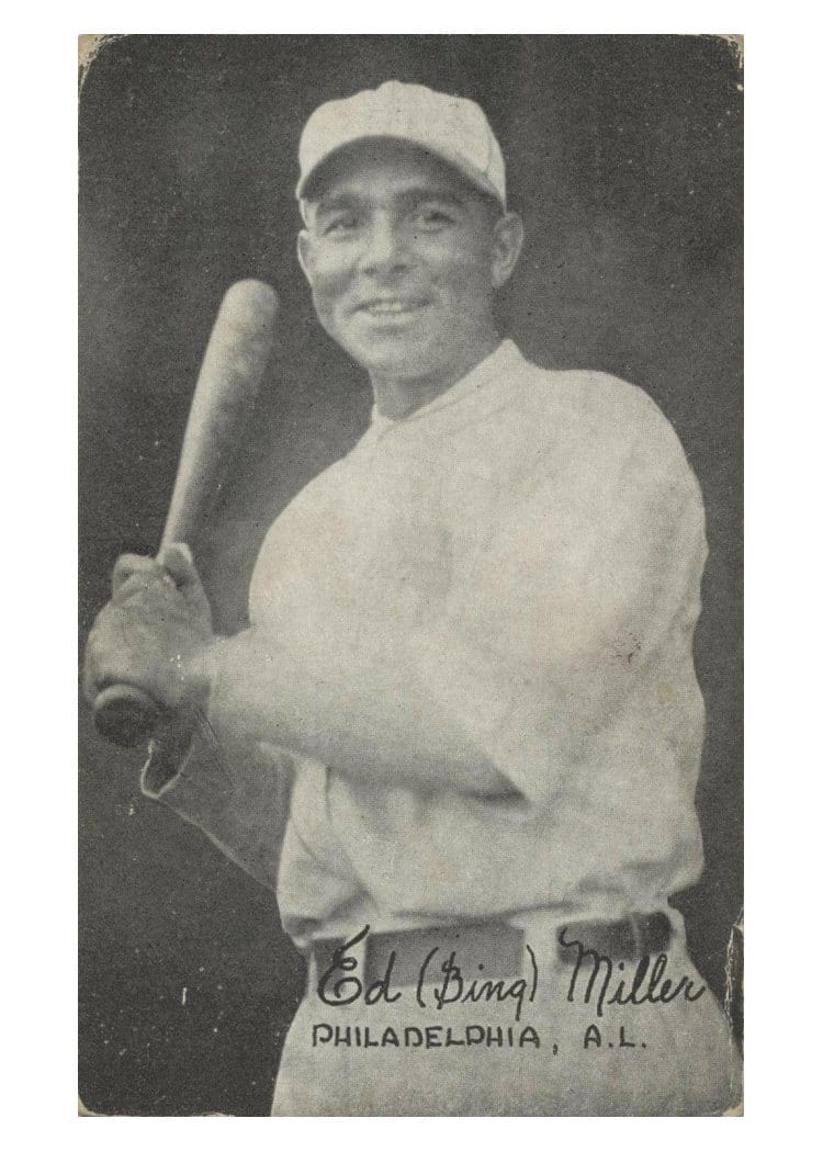 1922 Exhibits Ed Bing Miller card