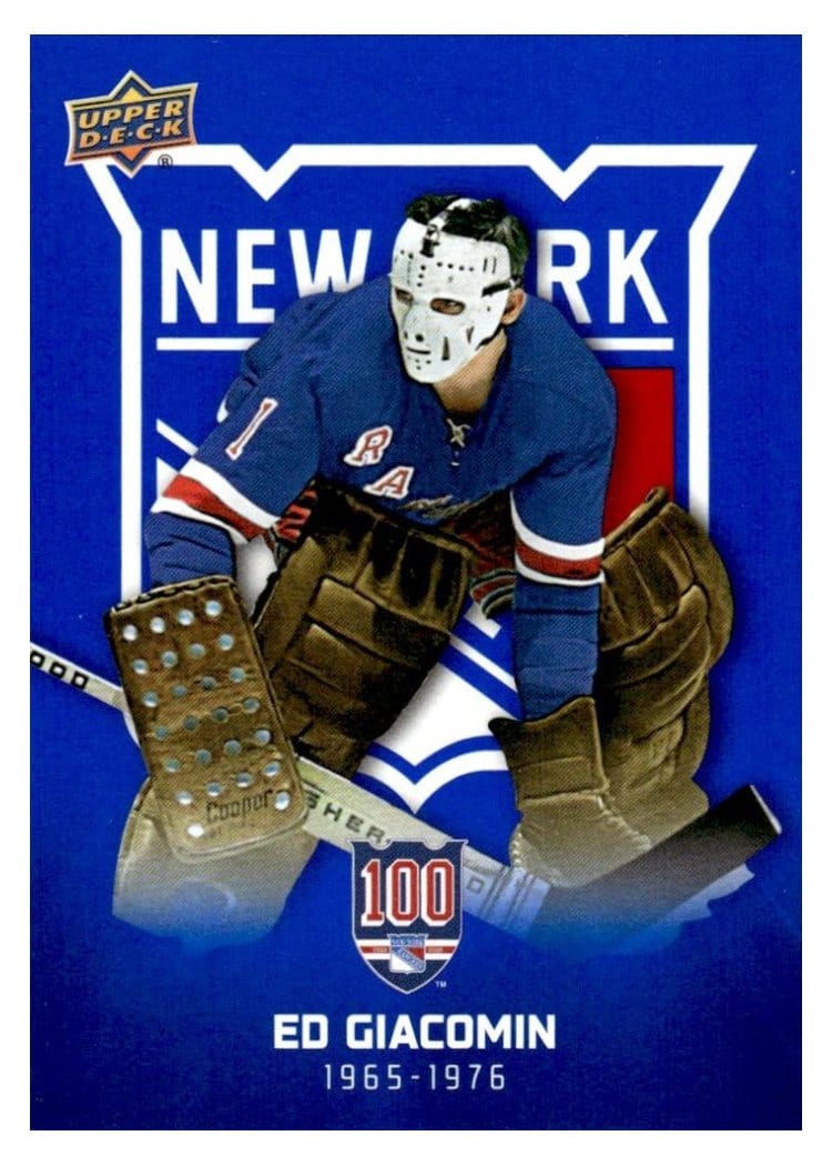 2025-26 Upper Deck New York Rangers Centennial Base Set Ed Giacomin #12 card