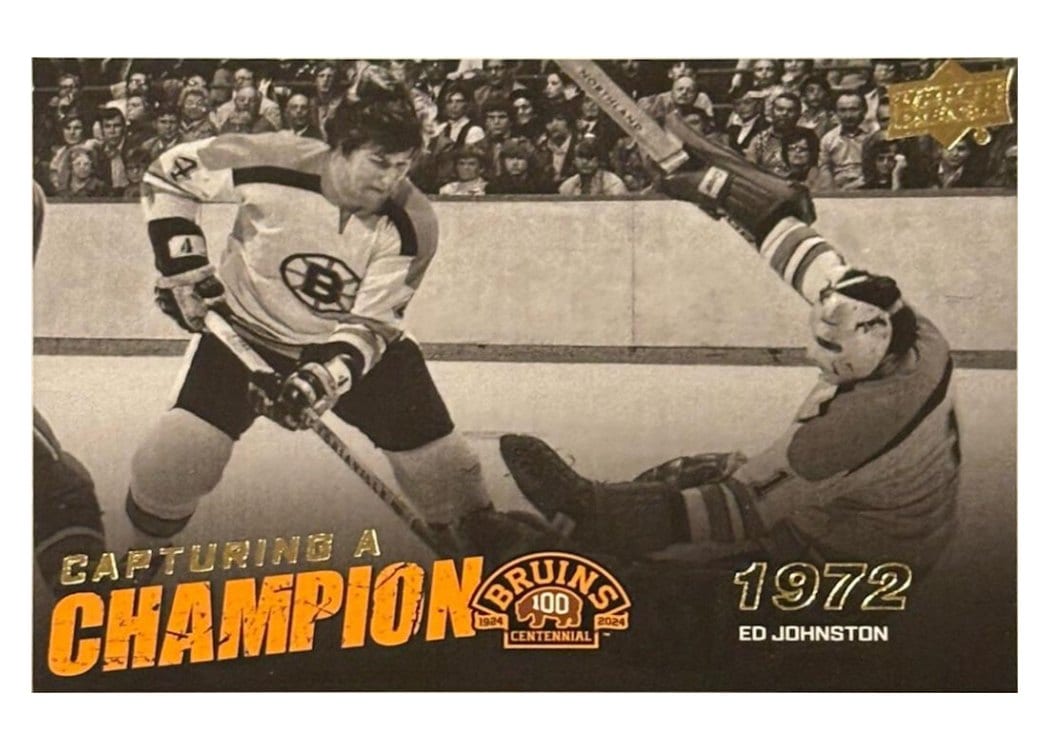2023-24 Upper Deck Boston Bruins Centennial Capturing a Champion Ed Johnston #CC-1 card