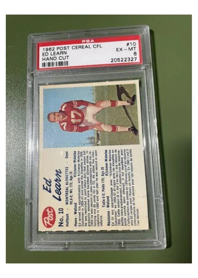 1962 Post Cereal CFL Ed Learn #10 card