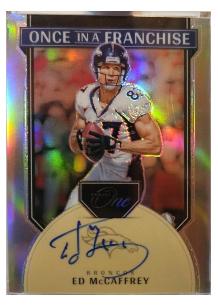 2024 Panini One Once in a Franchise Autographs Ed McCaffrey #348 card