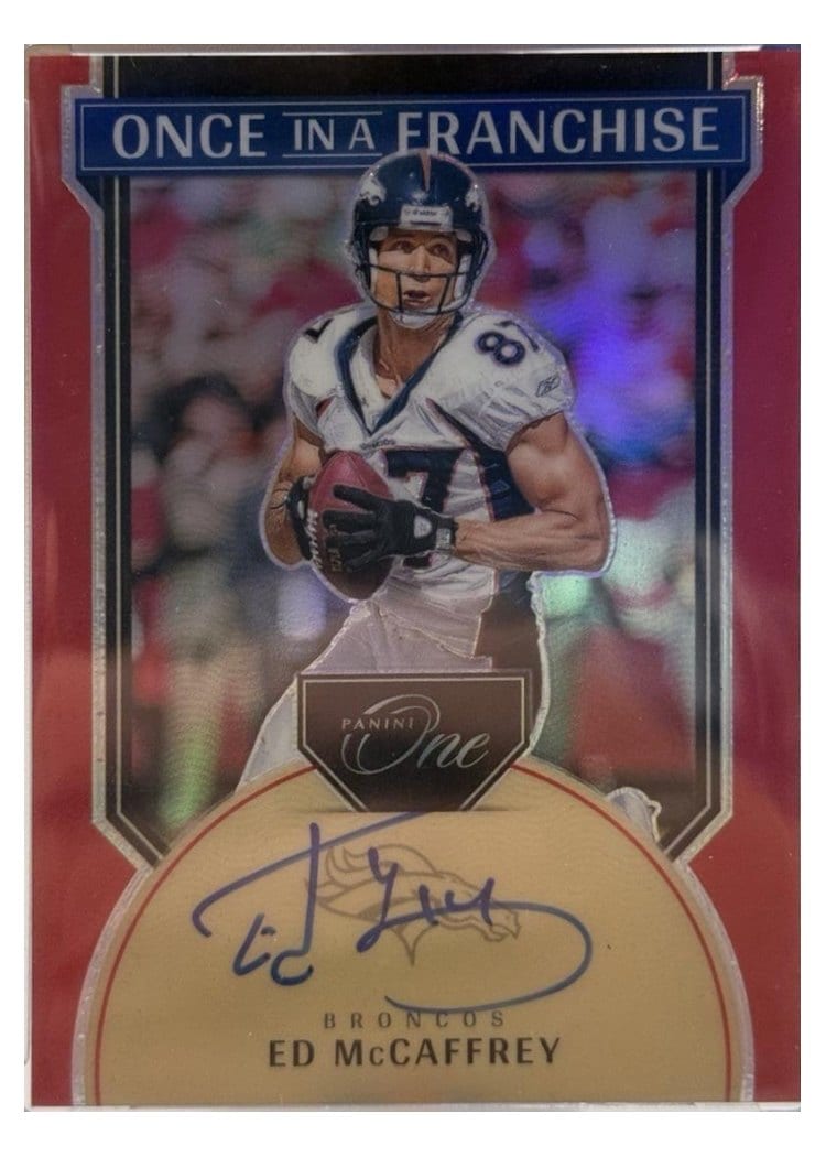2024 Panini One Once in a Franchise Autographs Ed McCaffrey #348 card