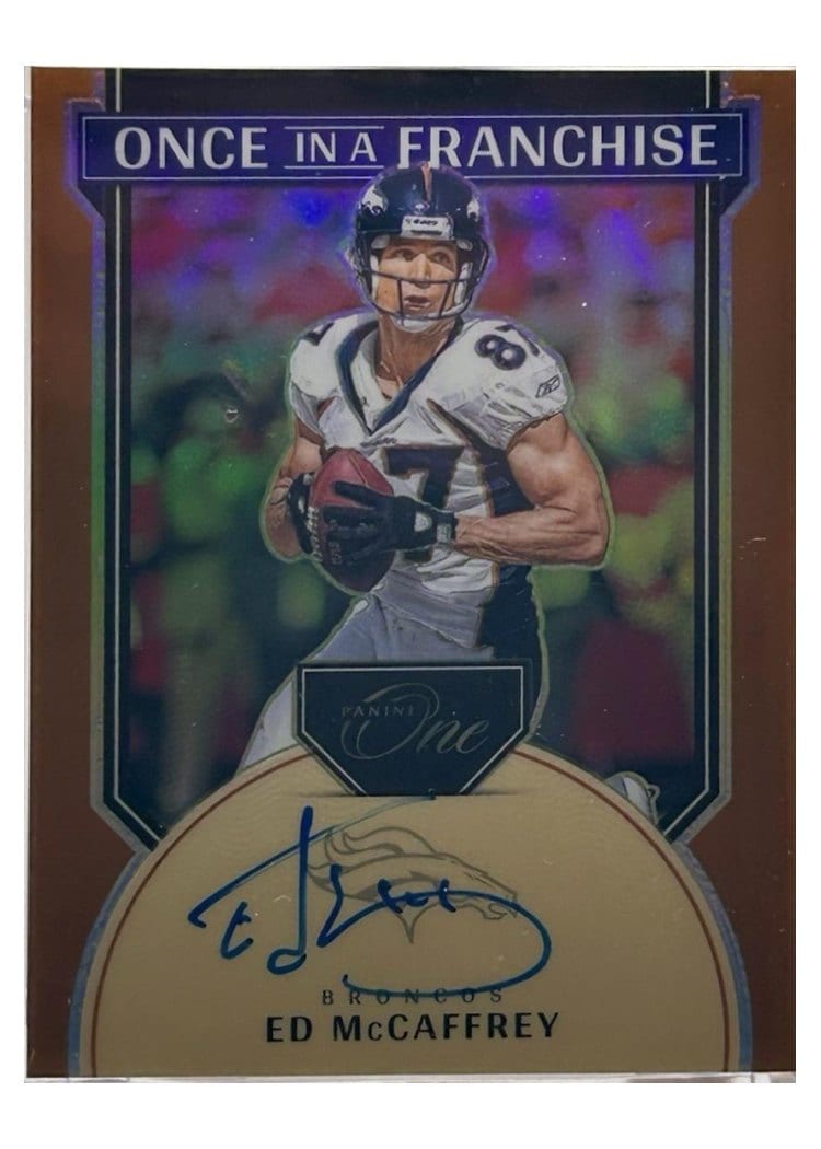 2024 Panini One Once in a Franchise Autographs Ed McCaffrey #348 card