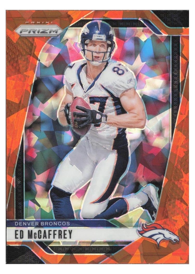 2024 Panini Prizm Base Set Ed McCaffrey Orange Ice #90 card