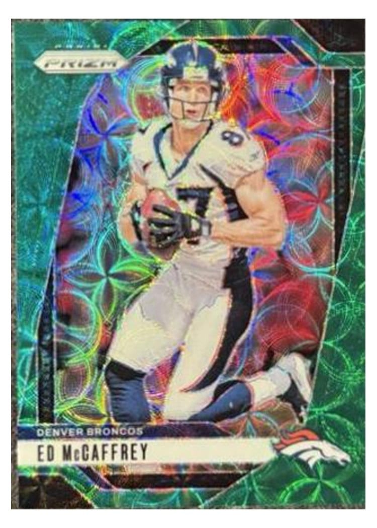 2024 Panini Prizm Base Set Ed McCaffrey Green Scope #90 card