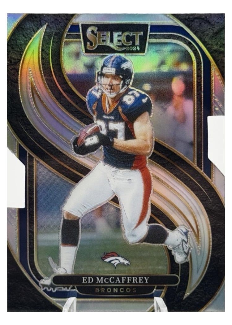 2024 Panini Select Base Set Ed McCaffrey Silver Prizm Die-Cut #154 card