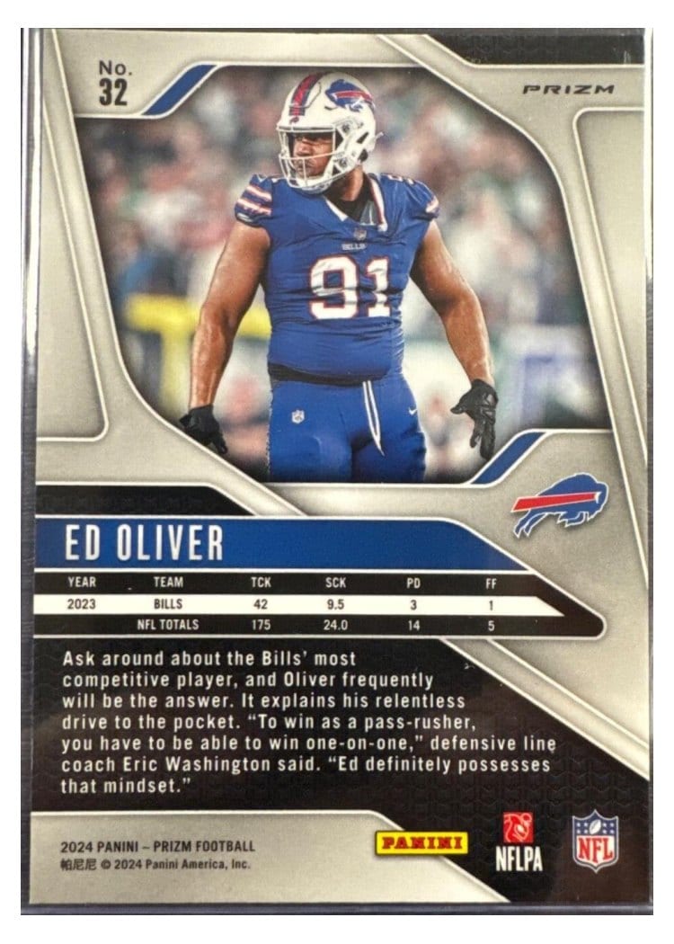2024 Panini Prizm Base Set Ed Oliver #32 card