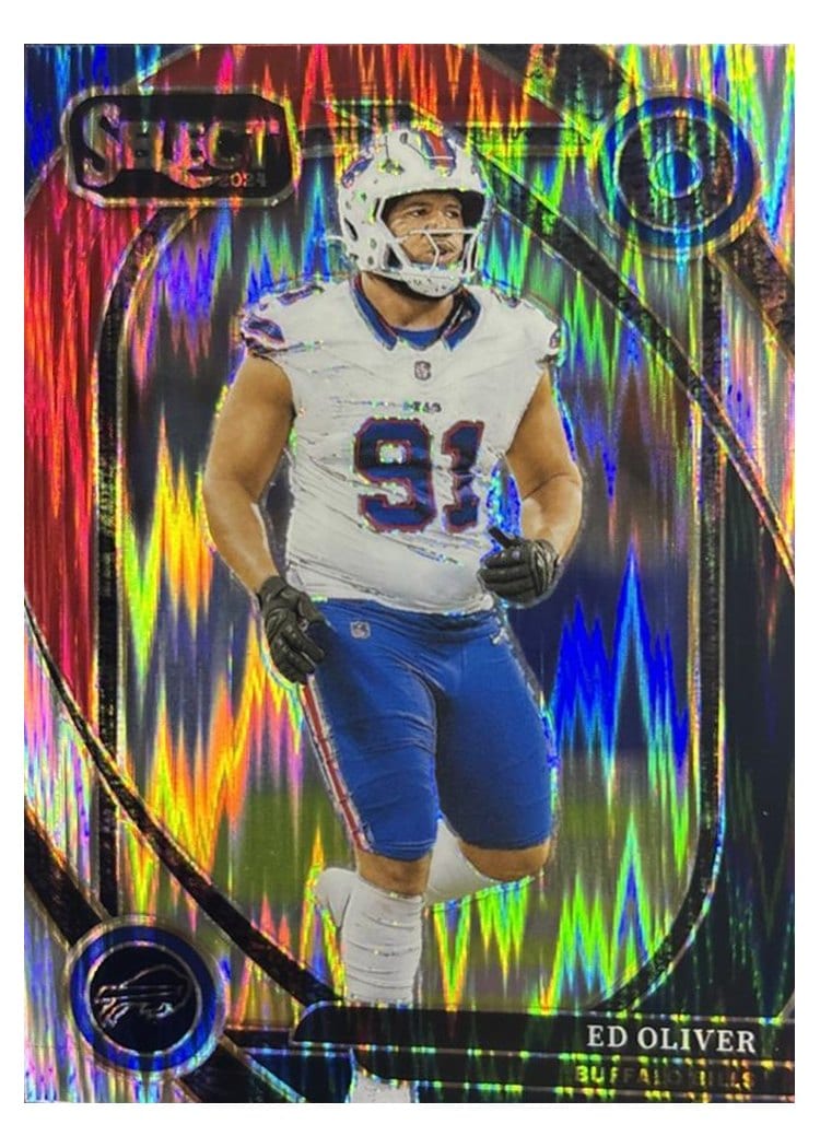 2024 Panini Select Base Set Ed Oliver Red Blue Prizm Shock #254 card