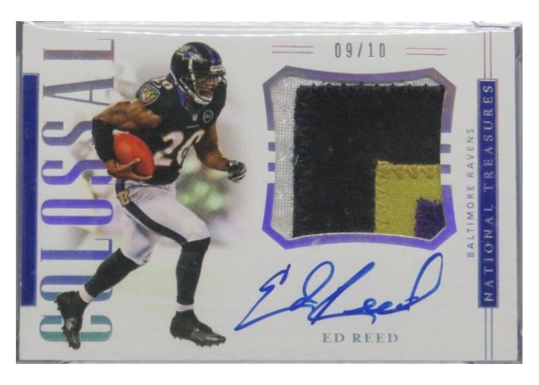 2018 National Treasures Colossal Signatures Ed Reed card
