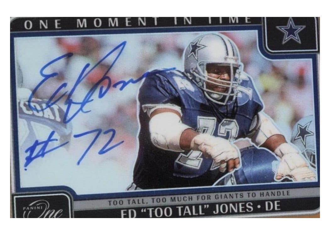 2024 Panini One One Moment in Time Autographs Ed "Too Tall" Jones #397 card