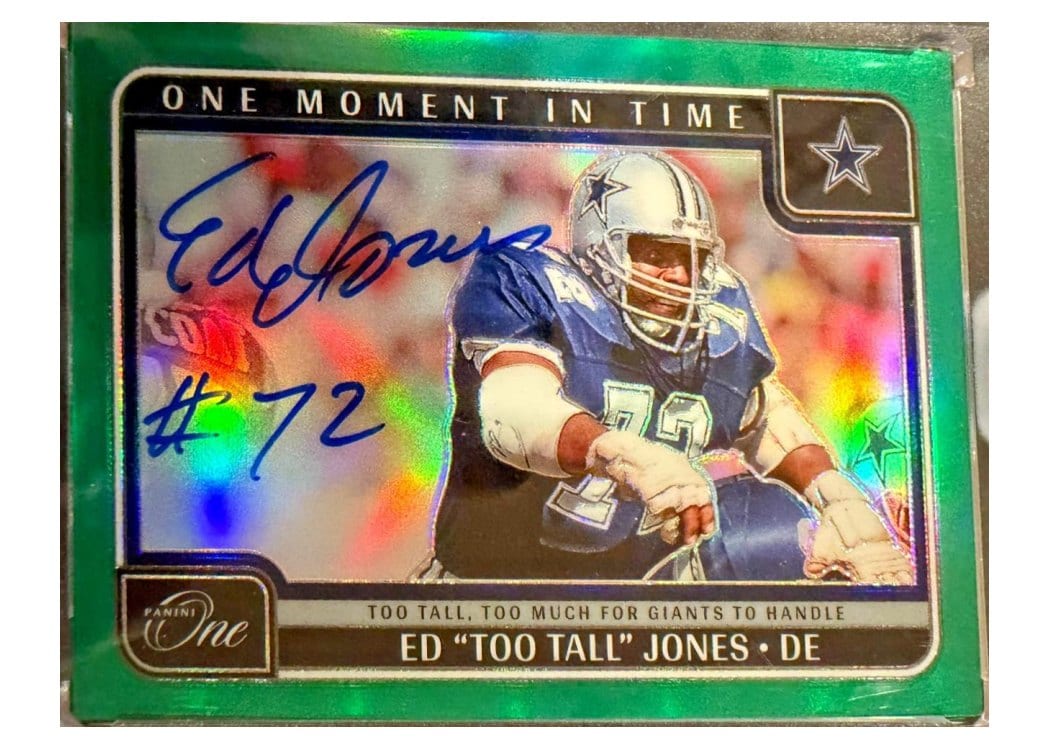 2024 Panini One One Moment in Time Autographs Ed "Too Tall" Jones #397 card