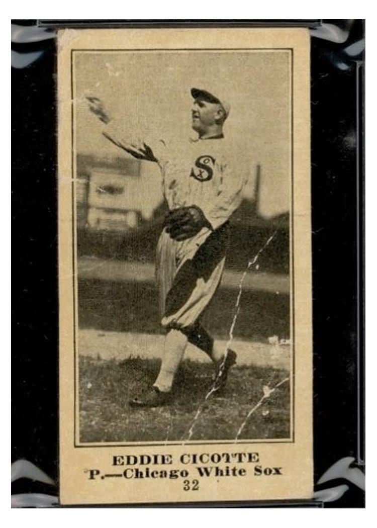 1916 M101 4 Sporting News Eddie Cicotte #32 card
