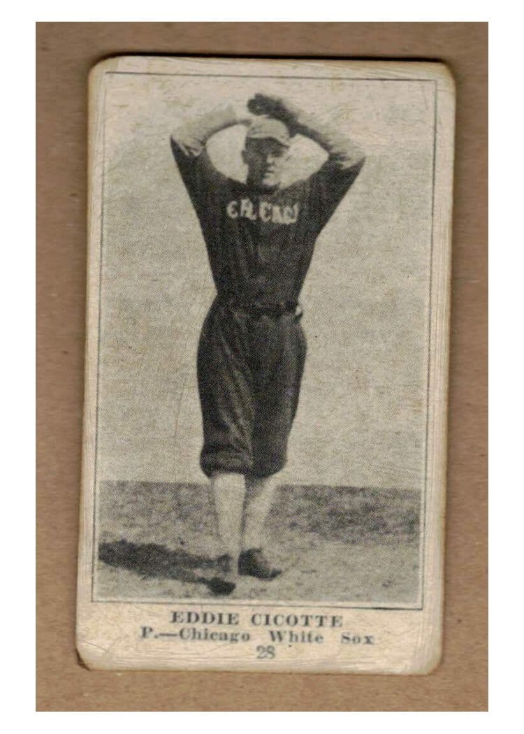 1917 Collins McCarthy Eddie Cicotte #28 card