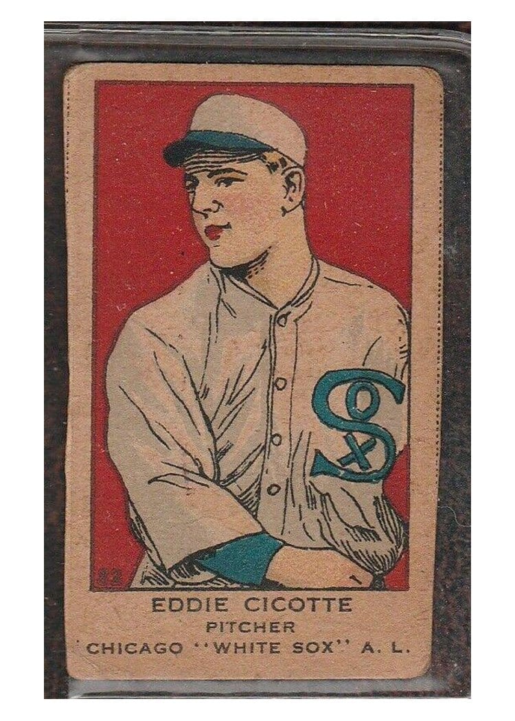 1919 W514 Eddie Cicotte Hand Cut #82 card