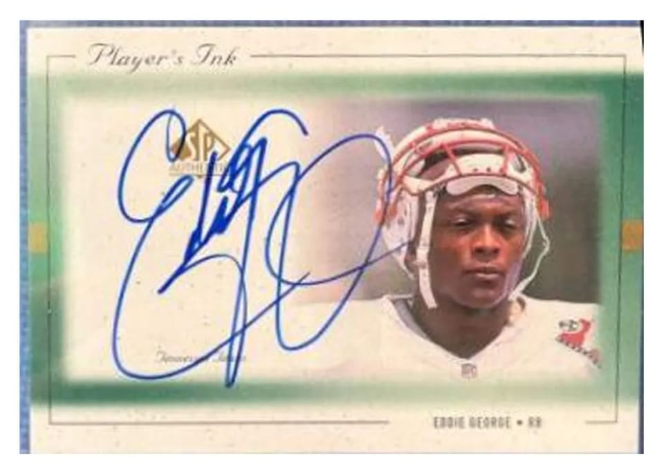 1999 SP Authentic Player's Ink Eddie George #EG-A card