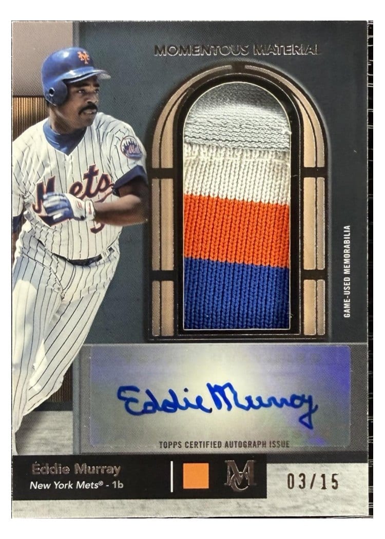 2024 Topps Museum Collection Momentous Material Jumbo Patch Autographs Eddie Murray #MMJPA-EM card